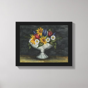 Toile Art populaire primitif Art Floral Canvas Art Impri