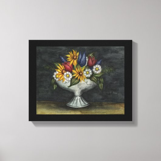 Toile Art populaire primitif Art Floral Canvas Art Impri (Recto)