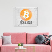 Toile Art Résilient Bitcoin (Sur Mur fissuré HD) (Insitu(Salon))