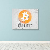 Toile Art Résilient Bitcoin (Sur Mur fissuré HD) (Insitu (Plancher de Bois))