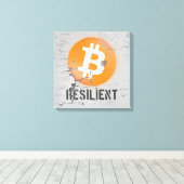 Toile Art Résilient Bitcoin (Sur Mur fissuré HD) (Insitu (Plancher de Bois))
