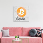 Toile Art Résilient Bitcoin (Sur Mur fissuré HD) (Insitu(Salon))