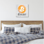 Toile Art Résilient Bitcoin (Sur Mur fissuré HD) (Insitu(Chambre))