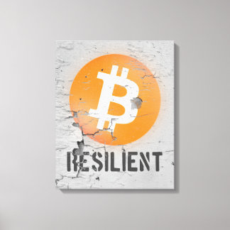 Toile Art Résilient Bitcoin (Sur Mur fissuré HD)
