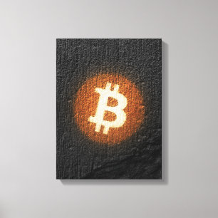 Toile Art Résilient Bitcoin (Sur Mur Noir HD)