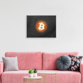 Toile Art Résilient Bitcoin (Sur Mur Noir HD) (Insitu(Salon))