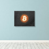 Toile Art Résilient Bitcoin (Sur Mur Noir HD) (Insitu (Plancher de Bois))