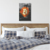 Toile Art Résilient Bitcoin (Sur Mur Noir HD) (Insitu(Chambre))