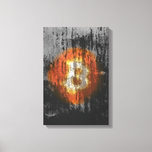 Toile Art Résilient Bitcoin (Sur Mur Noir HD) (Recto)