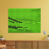TOILE ART RETRO POINTS DE NEON DE LIME VERT (Insitu(Salon))