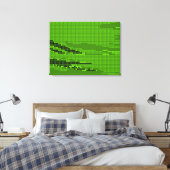 TOILE ART RETRO POINTS DE NEON DE LIME VERT (Insitu(Chambre))