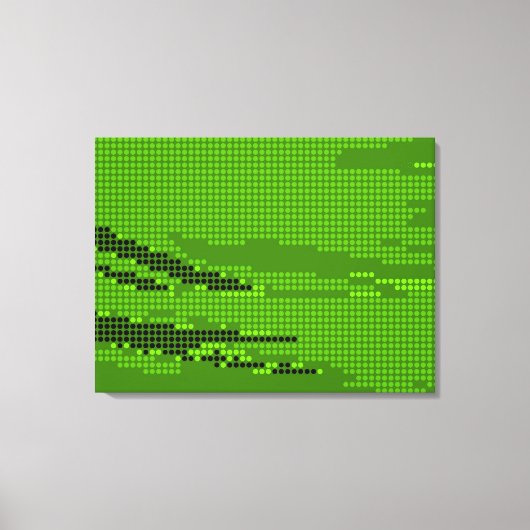 TOILE ART RETRO POINTS DE NEON DE LIME VERT (Recto)
