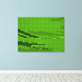 TOILE ART RETRO POINTS DE NEON DE LIME VERT (Insitu (Plancher de Bois))