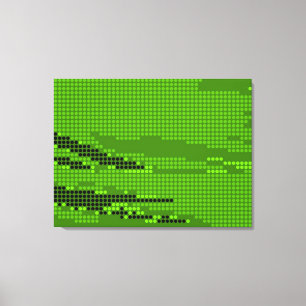TOILE ART RETRO POINTS DE NEON DE LIME VERT