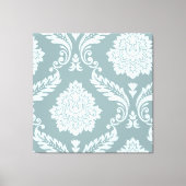 Toile Art Rococo Damassé I Bleu de Canard + Turquoise (Recto)