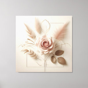 Toile Art Rose élégant