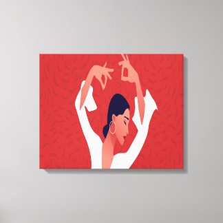 Toile Art Rouge flamenco
