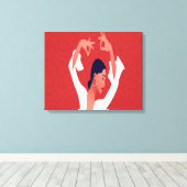 Toile Art Rouge flamenco (Insitu (Plancher de Bois))