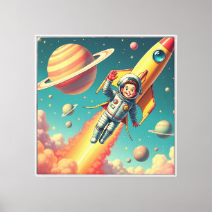 Toile Art spatial rétro-futuriste – Style des années 195