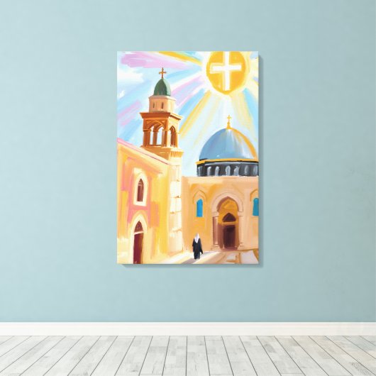 Toile Art Sunlit Middle Eastern Church Art Imprimer Art  (Insitu (Plancher de Bois))