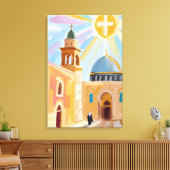 Toile Art Sunlit Middle Eastern Church Art Imprimer Art  (Insitu(Salon))