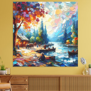 Toile Art textile Abstrait : Nature concept art couleurs