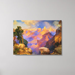 Toile Art Thomas Moran, Grand Canyon avec arc-en-ciel