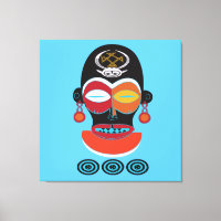 Art tribal africain abstrait de visage coloré