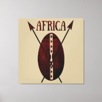 Art tribal africain vintage bouclier et lance