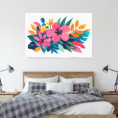 Toile art tropical de milieu de siècle (Insitu(Chambre))