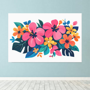 Toile art tropical de milieu de siècle