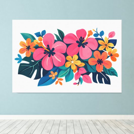 Toile art tropical de milieu de siècle (Insitu (Plancher de Bois))