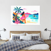 Toile art tropical de milieu de siècle (Insitu(Chambre))