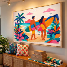 Art tropical de plage du milieu du siècle