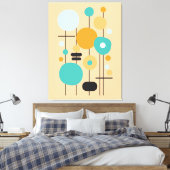 Toile Art Turquoise Orange moderne géométrique (Insitu(Chambre))