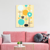 Toile Art Turquoise Orange moderne géométrique (Insitu(Salon))