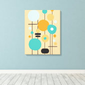 Toile Art Turquoise Orange moderne géométrique (Insitu (Plancher de Bois))