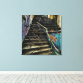 Toile Art urbain sur escaliers Bâtiment abandonné (Insitu (Plancher de Bois))