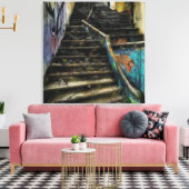 Toile Art urbain sur escaliers Bâtiment abandonné (Insitu(Salon))