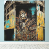 Toile Art urbain sur un bâtiment abandonné (Insitu (Plancher de Bois))