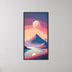 Toile Art vectoriel minimaliste du coucher du soleil
