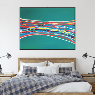 Toile Art Vert Abstrait Contemporain Moderne