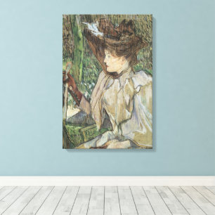 Toile Art Vintage, Femme aux Gants par Toulouse Lautrec
