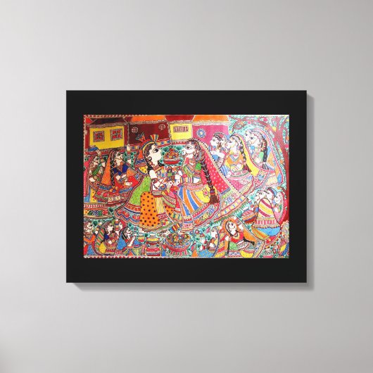 TOILE ARTISANAT DE STYLE RADHA - KRISHNA INDIAN MADHUBAN (Recto)