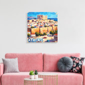 Toile artistique avec vue sur l'Acropole d'Athènes (Insitu(Salon))