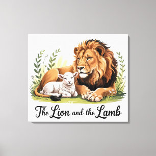 Toile artistique Lion et Agneau