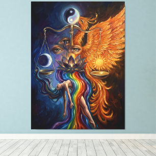 Toile artistique spirituelle Phoenix Balance