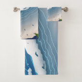 Toile artistique Vagues de l'océan bleu (En situation)