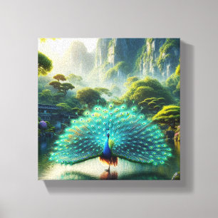 Toile arts de paon
