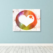 Toile Artwork Abstraite d'aquarelle violette, orange et (Insitu (Plancher de Bois))